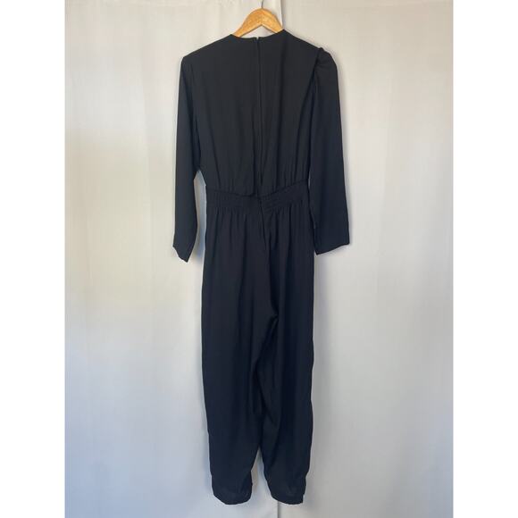 Joan Walters Vintage Jumpsuit Size 12 Black Solid Gold Beaded Retro Disco 80s - Picture 7 of 16
